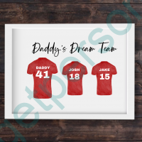 Personalised Football Dream Team A4 Print