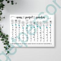 Personalised Grandchildren Flower Stem A4 Print