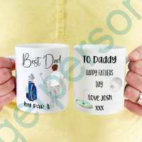 Personalised Best Dad by Par Golf Ceramic Mug