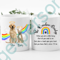 Personalised Rainbow Bridge Dog Breed Ceramic Mug