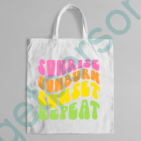 “Sunrise, Sunburn, Repeat” Summer Tote Bag